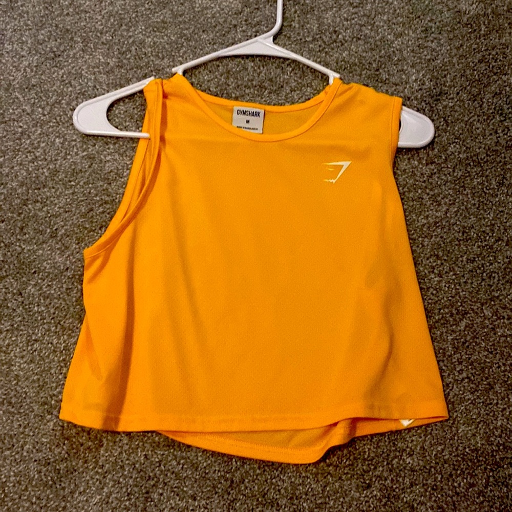 Worn once, gymshark tank, more orange in person than yellow